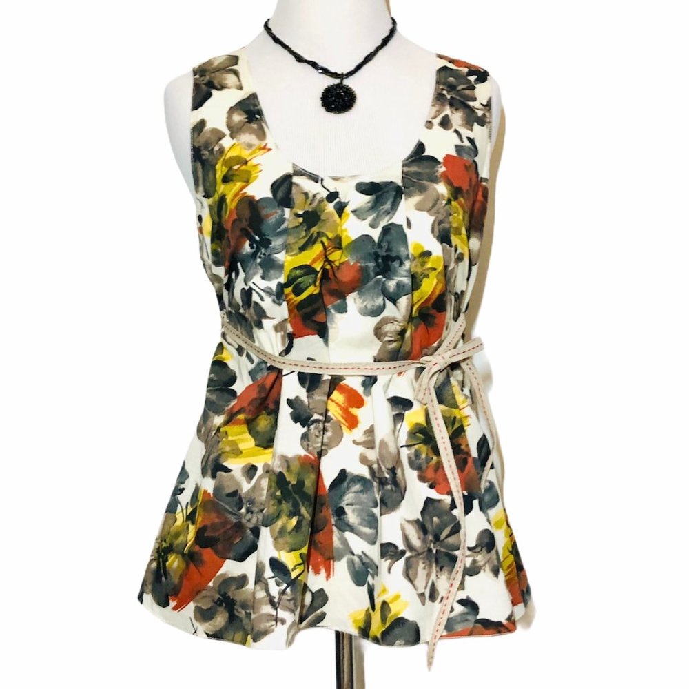Marni Abstract Floral Cotton Tank Top
